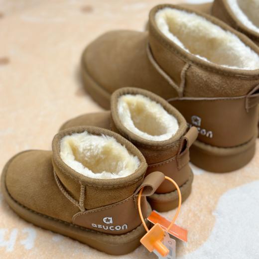 【性价比款】【中大童款】爱护康亲子款真皮雪地靴 | 保暖舒适、经典百搭、短筒设计、方便穿脱、尺码26~35 商品图6