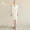 AD白色西装套装女秋季2025新款V领西服外套时尚通勤职业装两件套 商品缩略图0