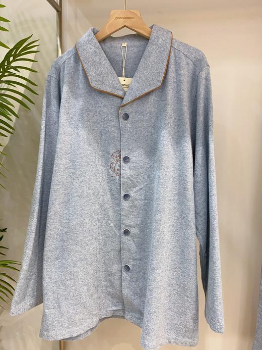 松植屋秋冬男款《萌趣》加厚磨毛绒布长袖睡衣套装100%全棉绒布家居服 商品图1