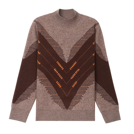 CC2025秋冬半高领撞色菱形提花毛衣女短款长袖针织衫保暖内搭打底衫 商品图4