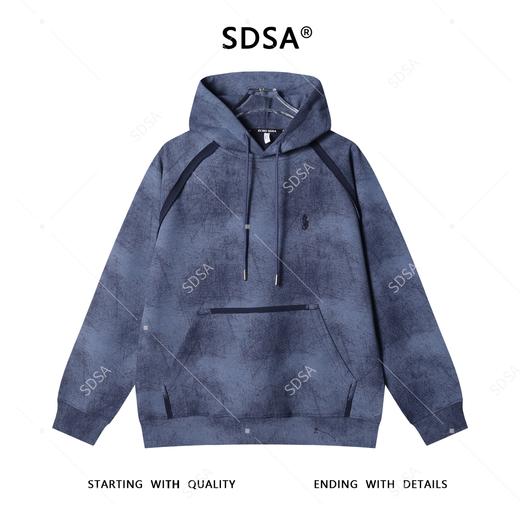 WY1243SDSA秋冬新款痞帅男装潮牌扎染织带刺绣标抽绳连帽卫衣百搭时尚 商品图1