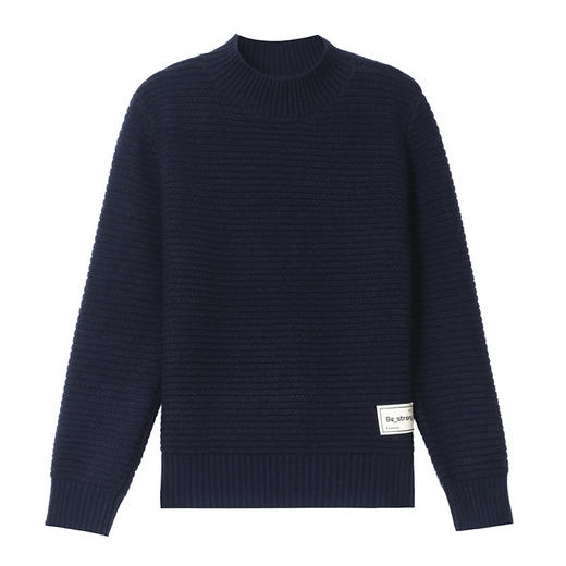 CC2025秋冬新款半高领纹理针织衫女简约显瘦短款长袖带贴标打底上衣 商品图4