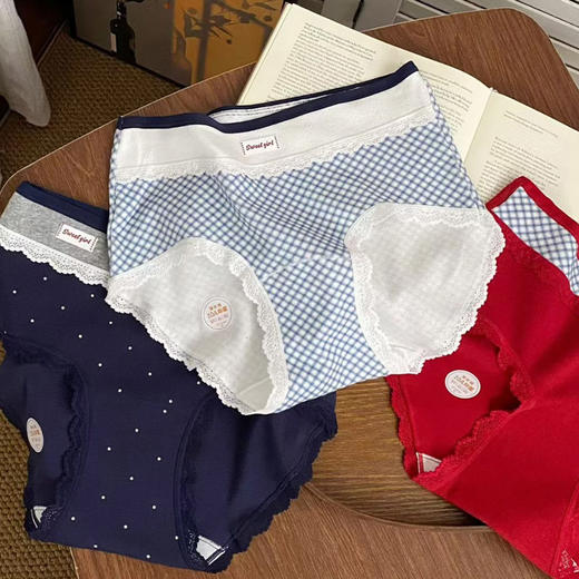 英伦复古格纹撞色宽边腰头女式内裤-纪念日百货门店同款166793231 商品图4