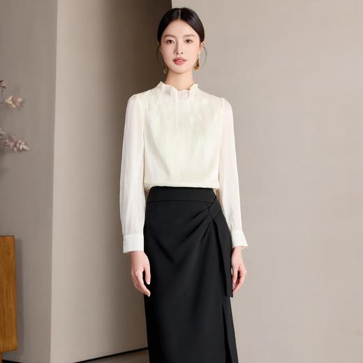 艾尚臣怦然心动流光纱衬衫女2025新款高级感通勤轻奢减龄洋气上衣 商品图2