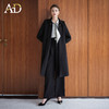 AD复古老钱风立领H字廓形双面呢大衣女2025冬季黑色保暖 商品缩略图3