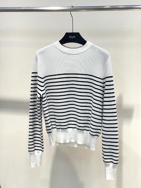 【超细棉套头条纹针织衫51A063780】