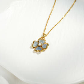 北京仓｜Goossens Paris-Talisman-蓝色 四叶草 项链［法国设计师］