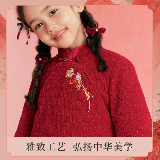 笛莎Deesha观山见女童连衣裙2025冬女童连衣裙 商品图3