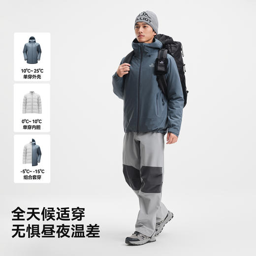 伯希和户外羽绒三合一冲锋衣男eVent防暴雨登山服95鹅绒保暖外套 商品图4