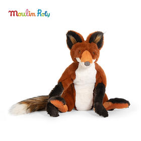 法国 Moulin Roty 寰宇动物-陆地篇 玩偶合集（狐狸/河马/深色大象/蓝色豹）