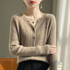 秋季针织衫长袖开衫 韩版气质圆领开衫毛衣外套 商品缩略图2