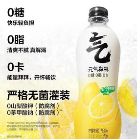 元气森林 0糖0脂0卡柠檬味苏打气泡水 480ml/瓶