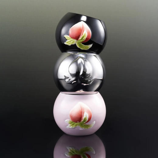 喜行乐/福禄桃圆茶杯一对 银 商品图6