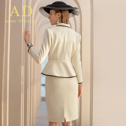 AD高端名媛职业套装女小香风套裙职业装气质女神范毛呢西装工作服 商品图4