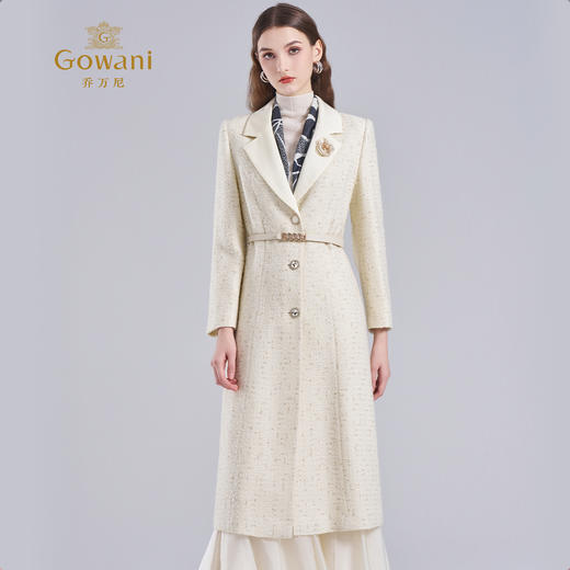 乔万尼大衣女秋冬高级感冬季新款小香风毛呢外套ET4A890 商品图2