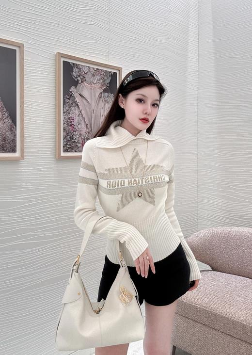 迪奥 25Fw早秋新款 阿尔卑斯系列星星字母提花针织衫(DQJ) 商品图3