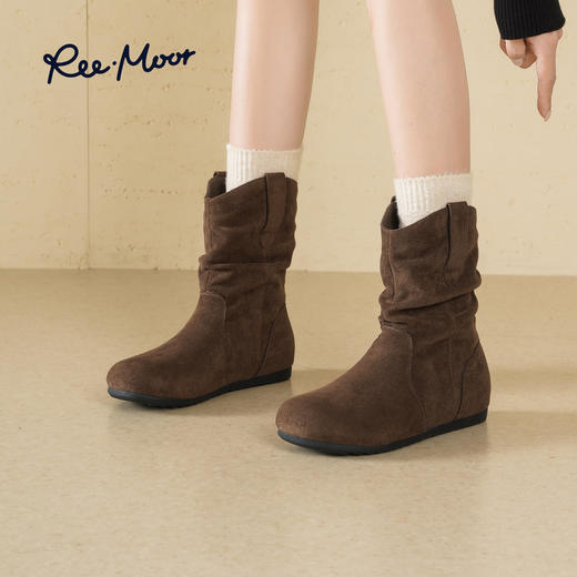 REEMOOR睿慕丨2025年秋冬绒面复古方头西部牛仔靴R1U520 商品图3