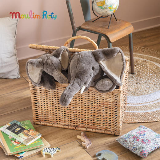 法国 Moulin Roty 寰宇动物-陆地篇 玩偶合集（狐狸/河马/深色大象/蓝色豹） 商品图8