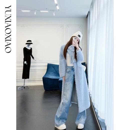 余潇潇【悉尼晨光】松弛慵懒宽松可拆卸围巾单排扣落肩长款外套 商品图3