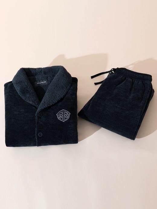 【爆款已到货雪尼尔一体绒 秋冬必备】SCHIESSER德国男士青果领开衫长袖长裤套装秋冬必备绒类套装， 雪尼尔面料一体绒面料,雪尼尔一体绒 372克  39/25622H 商品图4