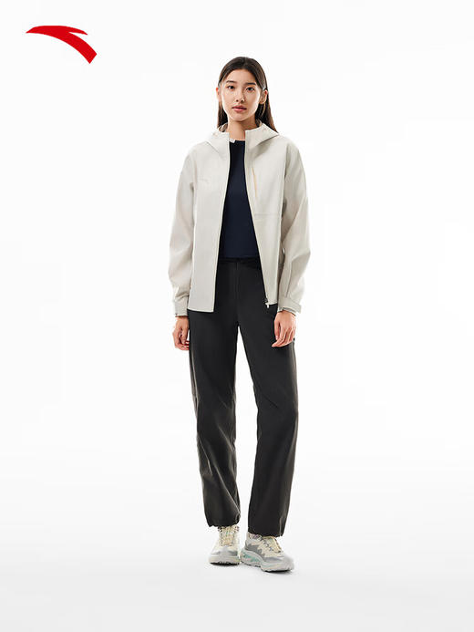 安踏风暴甲LT 硬壳冲锋衣女子秋季新款级防水透湿防风外套162537616 麦仁灰-1 商品图2