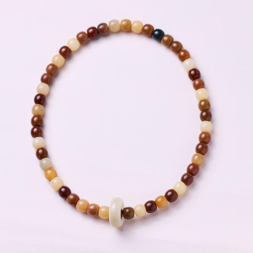 【敦煌色·菩提双圈手串】敦煌福泽天然多宝菩提手串白玉菩提绕指柔跑环老型桶珠双层手串 商品图3