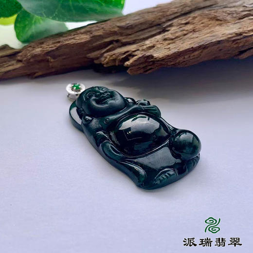 派瑞翡翠 翡翠佛 糯种 墨翠 商品图4