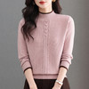 CC半高领毛衣女秋冬短款妈妈装上衣2025新款洋气厚款保暖内搭针织衫 商品缩略图2