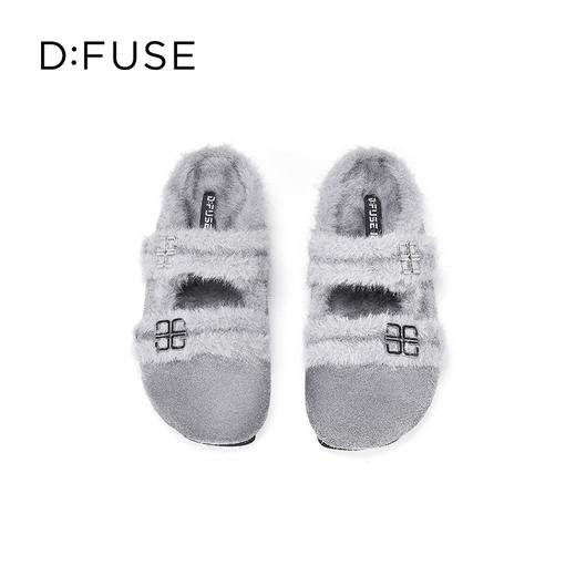 Dfuse迪芙斯2025秋季新款轻便外穿包头凉拖双条带毛毛勃肯鞋女DFD4110007 商品图14