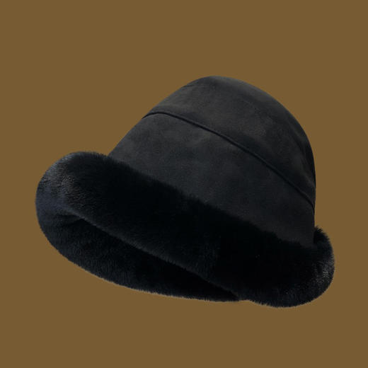 Mr.evil 麂皮绒渔夫帽 版型立体 护耳御寒 内里羊羔绒 软糯厚实 4色可选 商品图7