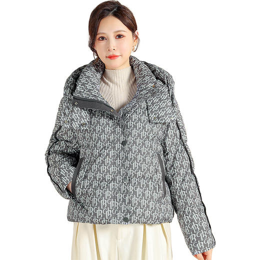 QYM YB25B78-Y时尚印花云绒棉衣外套保暖棉衣 商品图4