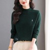 CC2025年秋冬新款优雅时尚半高领针织衫女刺绣显瘦气质百搭打底上衣 商品缩略图3