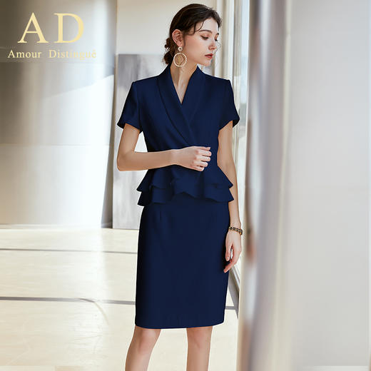 AD夏季高端OL售楼美容院工作服职业装西装套装女时尚气质名媛正装 商品图3