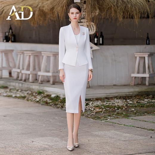 AD高端职场女装2023新款白色西装套装女士职业装两件套工作服正装 商品图1