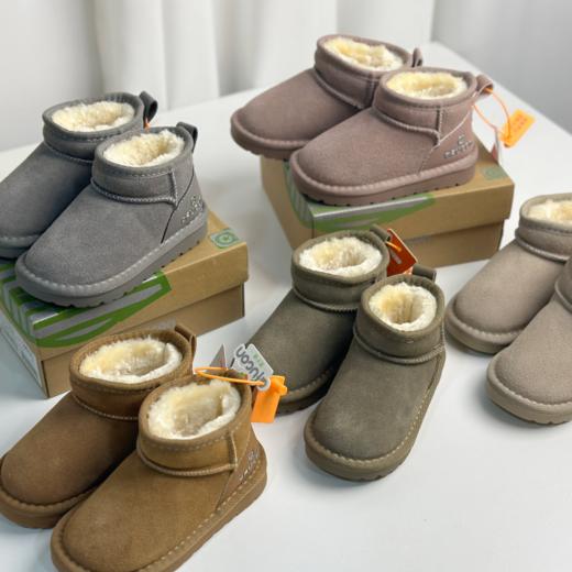 【性价比款】【中大童款】爱护康亲子款真皮雪地靴 | 保暖舒适、经典百搭、短筒设计、方便穿脱、尺码26~35 商品图2