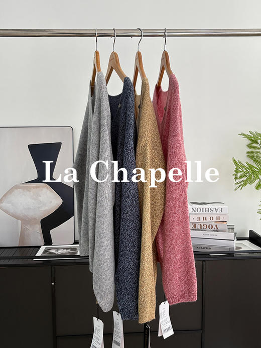 会员福利【山羊绒/羊驼毛】拉夏贝尔/La Chapelle软糯舒适亲肤~绵羊毛/莱赛尔！高品质V领针织毛衣 商品图2