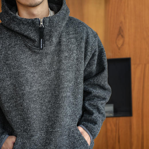 徐太浪【毛绒感 半拉链】连帽卫衣男秋冬2025新款保暖帽衫外套潮 商品图1