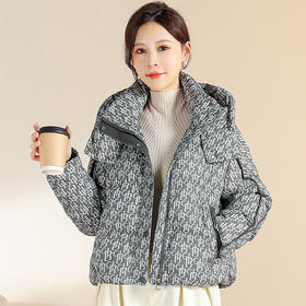 QYM YB25B78-Y时尚印花云绒棉衣外套保暖棉衣