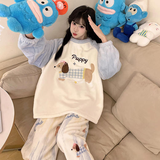 【59/套】为爱严选休闲法兰绒睡衣女士2025新款秋冬季珊瑚绒加绒加厚家居服冬天聚★【任选商品需单独购买，不可跨链接合并付款⭐️ 商品图0