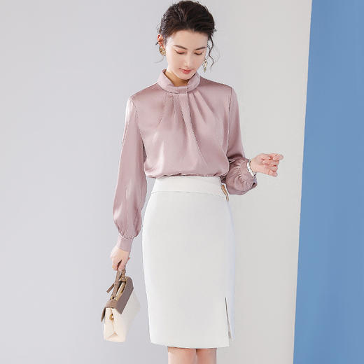 2024新款时尚长袖衬衣女欧货衬衫设计感气质通勤OL女人味上衣职场 商品图3