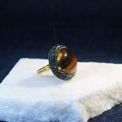 北京仓｜SORU-Tigers Eye-虎眼石 镶水晶 戒指［英国设计师］ 商品图3