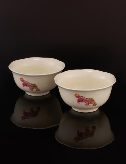 喜行乐/祥瑞麒麟圆满对碗 白 商品图0