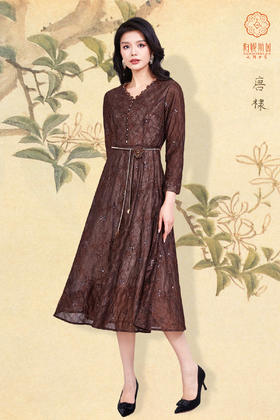 SZ3S86 栗壳色蕾丝连衣裙