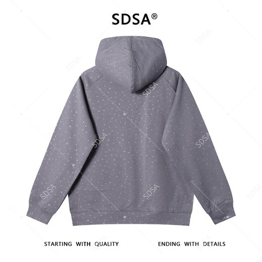 WY1248SDSA男士秋冬新款痞帅男装潮牌洒金满印十字印花抽绳连帽卫衣百搭 商品图5