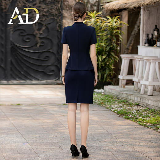 AD气质西服裙两件套女高级感主持人上镜正装套裙藏青色演讲服装 商品图4