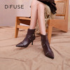 Dfuse迪芙斯2025冬季新款时尚女靴简约朋克铆钉条带短靴瘦瘦靴DFD4116018 商品缩略图2
