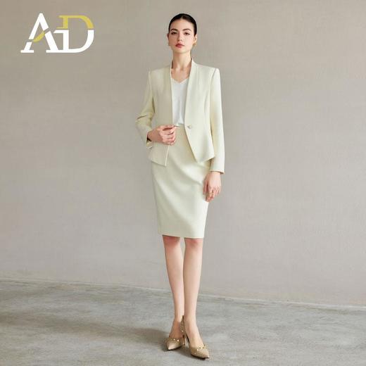 AD浅色职业西装套装女正装高级感无领西服外套时尚通勤职业工作服 商品图3