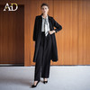 AD复古老钱风立领H字廓形双面呢大衣女2025冬季黑色保暖 商品缩略图4