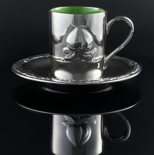 喜行乐/福禄桃咖啡杯碟组合 银 商品图0