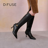 Dfuse迪芙斯2025冬季新款朋克风及膝靴尖头细跟显瘦骑士靴瘦瘦靴DFD4117015 商品缩略图2